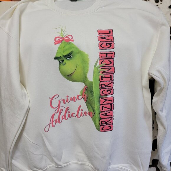 Crazy Grinch Gal Christmas Crewneck Sweatshirt - Picture 7 of 7